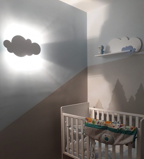 Applique Nuage enfant. Étagère Nuage Bleu pour enfant