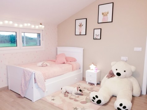 Lit gigogne courbe poignée ronde blanche